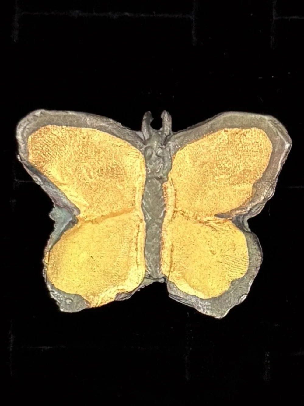Vintage Butterfly Brooch Ballou Back Gold Silvertone Figural Estate Pin